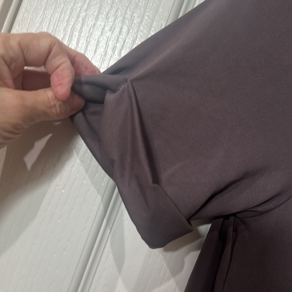 Mod Ref Sz S short sleeve, side Hilow slit side hem maxi lilac/gray NWT - Picture 4 of 6